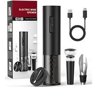GHB Cavatappi Elettrico Apribottiglie Ricaricabile con Taglierina di Carta/Versatore/Tappo Vuoto/Aerator/Anello di Vino