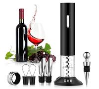 GHB Cavatappi Elettrico per Vino 8 in 1 Apribottiglie Elettrico con Base,Taglierina, Versatore,Tappo Regalo per Gli Amanti del Vino