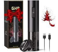 GHB Cavatappi Elettrico per Vino USB Ricaricabile, Apribottiglie Elettrico Professionale con Tagliacarte per Vuoto Regalo per Uomo,Papà,Amanti del vino