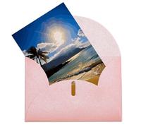 GHBNK Biglietti di compleanno con buste Thinking of You Biglietti Hawaii Beach Biglietti di auguri vuoti Biglietti di ringraziamento Biglietto di nozze Biglietti di incoraggiamento Biglietti per