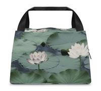GHBNK Borsa per il pranzo da donna, borsa per il pranzo con giglio nero, simpatica, riutilizzabile, isolata, contenitore per il pranzo
