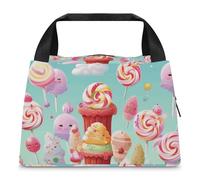 GHBNK Borsa per il pranzo da donna, contenitore per il pranzo Candy Happy Cute Lunch Tote riutilizzabile isolato contenitore per il pranzo