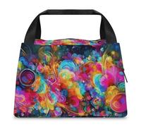 GHBNK Borsa per il pranzo da donna, contenitore per il pranzo luminoso, bello, colorato, carino e riutilizzabile, isolato, contenitore per il pranzo