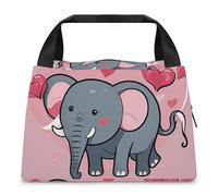 GHBNK Borsa per il pranzo da donna, monocromatica, a forma di cuore e coda di scarabocchio, borsa per il pranzo, riutilizzabile, isolata, contenitore per il