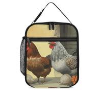 GHBNK Borsa termica per il pranzo per donne e uomini, portatile, con polli italiani, riutilizzabile, borsa termica