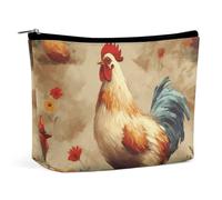 GHBNK Borse per il trucco da donna borsa cosmetica portatile arte pollo pittura animale viaggio trucco caso organizzatore beauty case, stile, taglia unica
