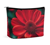 GHBNK Trousse per trucchi da donna, portatile, con fiore rosso, da viaggio, per cosmetici, organizer per articoli da toeletta, stile, taglia unica