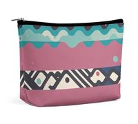 GHBNK Trousse per trucchi da donna, portatile, con linee ondulate e puntini, da viaggio, organizer per articoli da toeletta, stile, taglia unica