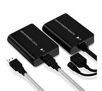 GHBOTTOM Extender USB da 60 metri di segnale USB a RJ45 Hub di espansione di rete per telecamera di scansione, 2 pezzi USB RJ45 Extender