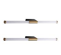 GHBSDNEPP Applique da Parete per Interni,Da a Led a Forma Di Tubo Dorato, Moderna, con Faretto a Specchio, Ideale per Bagno, Sala da Pranzo, Soggiorno e Camera da Letto (Confezida 2)./59 Cm/23,3 Polli