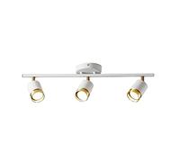 GHBSDNEPP Faretto a Binario a 3 Luci Led Bianco con Teste Orientabili Edine Led Gu10, Plafoniera a Incasso per Soggiorno, Sala da Pranzo, Corridoio, Bar (Nero, 3 Luci)/Bianco, 3 Luci
