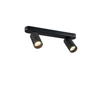 GHBSDNEPP Faretto a Binario a Led a 2 Luci, Plafoniera a Incasso con Portalampada Regolabile Edine Led da 7W, Illuminazidirezionale su Binario per Soggiorno, Sala da Pranzo, Cucina e Lavello (2 Luci,