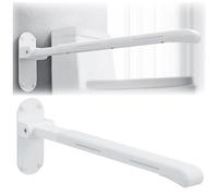 GHBSDNEPP Handicap, maniglioni pieghevoli per WC, ribaltabili, montaggio a parete, supporto di sicurezza antiscivolo, maniglia per bagno e doccia con indicatori, bianco/bianco