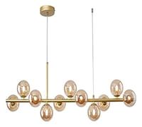 GHBSDNEPP Lampaa Globo Moderno - 11 Luci a Sospensiin Stile Mid-Century per Soggiorno e Sala da Pranzo - Grigio Fumo - Elegante Design Molecolare Del Dna per Arredamento in Stile Rustico/Ambra