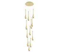 GHBSDNEPP Lampada da Soffitto a 12 Luci,Di Crista Led 3Cct Dimmerabile, a Goccia, a Spirale,A Cupola per Soffitto Alto, Ideale per Ingresso, Scale e Foyer./D'Oro/Goccia Di Pioia