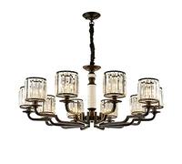 GHBSDNEPP Lampade per la Casa, Luci per la Camera da Letto,Dari Di Lusso Semplici, Moderni e Creativi, Luci per la Sala da Pranzo,Americano in Criste14 - Nero. 3 Teste/Ner/10 Testa