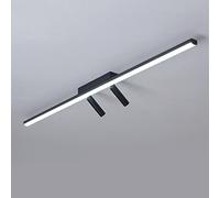GHBSDNEPP Plafoniera a Led a Striscia con Angolo Regolabile in 2 Direzioni, Faretti Moderni e Semplici Di Colore Nero per Soggiorno, Guardaroba, Corridoio, 3 Colori - 80 cm/Bianco Do/100 cm