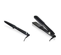 ghd Curve Creative Curl Wand Arricciacapelli professionale (nero) & Max Styler -Piastra per capelli con lamelle ampie (nera)
