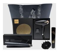 GHD Kit Con Piastra Chronos Nera + Phon Helios Nero 2200 Watt + Diffusore + Lacca E Borsa