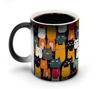 GHENBLT Animale gatto cambia colore tazza tazza da caffè tazza da caffè tazze divertenti tazza da caffè in ceramica novità tazze da caffè tazze carine tazze che cambiano calore tazza sensibile al