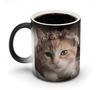 GHENBLT Animali dolci carino gatto cambia colore tazza tazza da caffè tazza da caffè tazze divertenti tazza da caffè in ceramica novità tazze da caffè tazze carine tazze cambiano calore sensibile al
