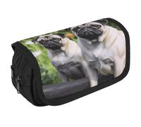 GHENBLT Carlini in giardino astuccio organizer grande capienza astuccio carino con 3 scomparti forniture per ufficio grandi tasche per matite con cerniera astuccio in tessuto per adulti portatile