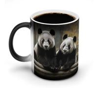 GHENBLT Due grandi panda cambia colore tazza tazza da caffè tazza da caffè tazze divertenti tazza da caffè in ceramica novità tazze da caffè tazze carine tazze cambiano calore sensibile al calore