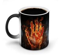 GHENBLT Fuoco Fiamma Mano Colore Cambiare Tazza Tazza di Caffè Tazza di Caffè Divertente Tazze di Ceramica Tazza di Caffè Della Novità Tazze Carine Tazze Che Cambiano Calore