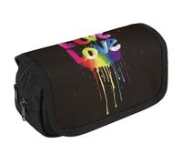 GHENBLT Love Is Love Pencil Case Organizer Grande Capacità Carino Penna Pouch con 3 Scomparti Forniture per Ufficio Grandi Tasche per Matite con Cerniera Astuccio in Tessuto per Adulti Portatile