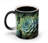 GHENBLT Piante grasse Tazza che cambia colore tazza tazza da caffè tazza da caffè tazze divertenti tazza da caffè in ceramica novità tazze da caffè carine tazze che cambiano calore tazza sensibile al