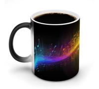 GHENBLT Spettro musicale che cambia colore tazza tazza da caffè tazza da caffè tazze divertenti tazza da caffè in ceramica novità tazze da caffè carine tazze che cambiano calore tazza sensibile al