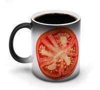 GHENBLT Tazza da caffè con fetta di pomodoro che cambia colore tazza da caffè tazza da caffè divertente tazza da caffè in ceramica novità tazze da caffè carine tazze che cambiano calore tazza
