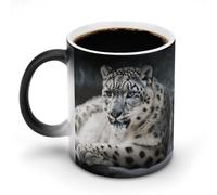 GHENBLT Tazza da caffè con leopardo delle nevi Tazza da caffè Tazza da caffè Tazza da caffè Divertente Tazza da caffè in ceramica Novità Tazze da caffè Tazze carine Tazze che cambiano il calore