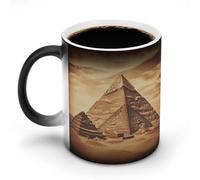 GHENBLT Tazza da caffè vintage con grande piramide egiziana che cambia colore, tazza da caffè, tazza da caffè divertente tazza da caffè in ceramica novità tazze da caffè carine tazze che cambiano