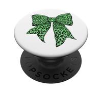 Ghepardo Animale Leopardo Verde Lime Modello Ragazza Coquette Bow PopSockets PopGrip Adesivo