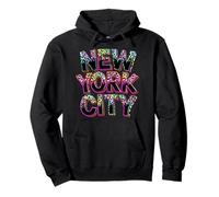 Ghepardo Arcobaleno con Stampa Animalier Leopardata di New York City, Ragazze di New York Felpa con Cappuccio