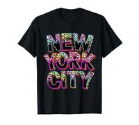Ghepardo Arcobaleno con Stampa Animalier Leopardata di New York City, Ragazze di New York Maglietta