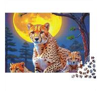 Ghepardo chiaro luna Puzzle 1000 Pezzi Adulti In cartone Resistente, Un Set Di Puzzle A Rompicapo Per Brain Training Puzzle, Ideale Per Arredo Parete, Enigma Del Regalo Di Natale 70x50cm/1000pcs