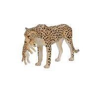 Ghepardo Femminile Con Cucciolo Wildlife Figura Giocattolo 13 CM Lunghezza Circa