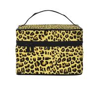Ghepardo Leopardo Giallo, Borsa per il trucco Borsa per cosmetici Borsa da toilette da viaggio portatile Astuccio per matite Astuccio da toilette