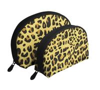Ghepardo Leopardo Giallo, Borsa per trucco a conchiglia Portamonete da donna Borsa da toilette piccola Borsa per cosmetici 2 pezzi