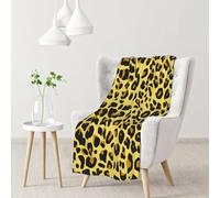 Ghepardo Leopardo Giallo,Coperta morbida, calda, anti-pilling, in flanella, peluche, 76 x 102 cm