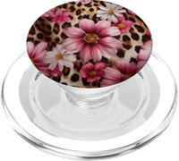 Ghepardo Leopardo Rosa Motivo Floreale Fiori Vintage PopSockets PopGrip per MagSafe