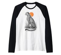 Ghepardo Maculato al Tramonto - Safari, Savana Maglia con Maniche Raglan