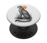 Ghepardo Maculato al Tramonto - Safari, Savana PopSockets PopGrip Adesivo