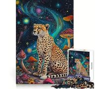 Ghepardo nel cosmo - Puzzle da 1000 pezzi per adolescenti,stimola la memoria,rilassante,bordi precisi,bel regalo (38x52cm)
