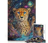 Ghepardo nel Cosmo - Puzzle da 1000 pezzi per adulti,benessere mentale,svago e piacere,bordi affilati,regalo di Natale unico (38x52cm)