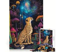 Ghepardo nel Cosmo - Puzzle per ragazzi 1000 Esercizio mentale Divertimento rilassante Taglio preciso Regalo di Natale unico (50x75cm)