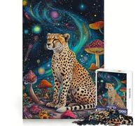 Ghepardo nel Cosmo - Puzzle per ragazzi da 1000 pezzi,stimolante per la logica,facile da completare,con incastro perfetto,regalo stagionale (38x26cm)