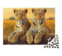 Ghepardo Selvaggio Puzzle 1000 Pezzi Carta per Adulti Panorama Savana Relax Decorazione Casa Interazione Familiare Regalo 38x26cm/1000pcs